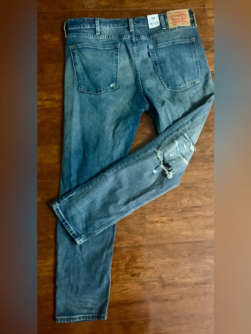 LEVIS 510 SKINNY STRETCH DISTRESSED JEANS MENS 38X32~NWT - Picture 6 of 8